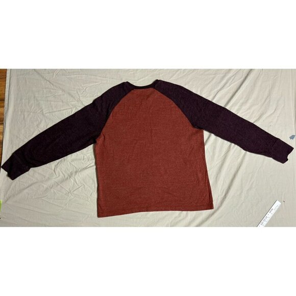 L.L. Bean Men's Slightly Fitted Raglan Long Sleeve Shirt Size L Heathered Maroon - Picture 5 of 10